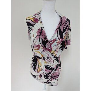 DKNY Women Floral Faux Trap Tunic Size Small
